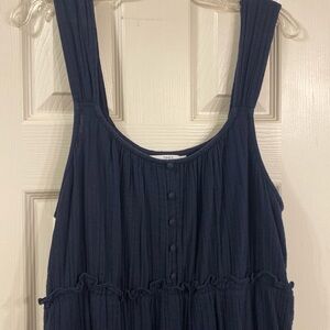 Navy Gauze midi maxi Dress